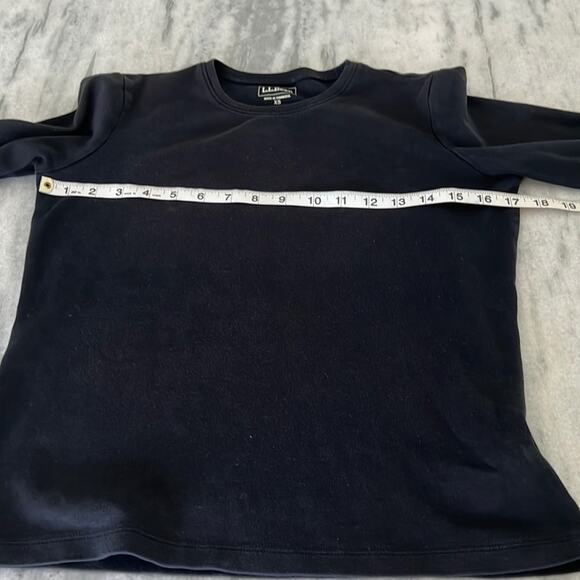 L.L.Bean Knit Top Size XS Black Cotton Long Sleeve Basic Gorpcore Base Layer - Picture 8 of 10